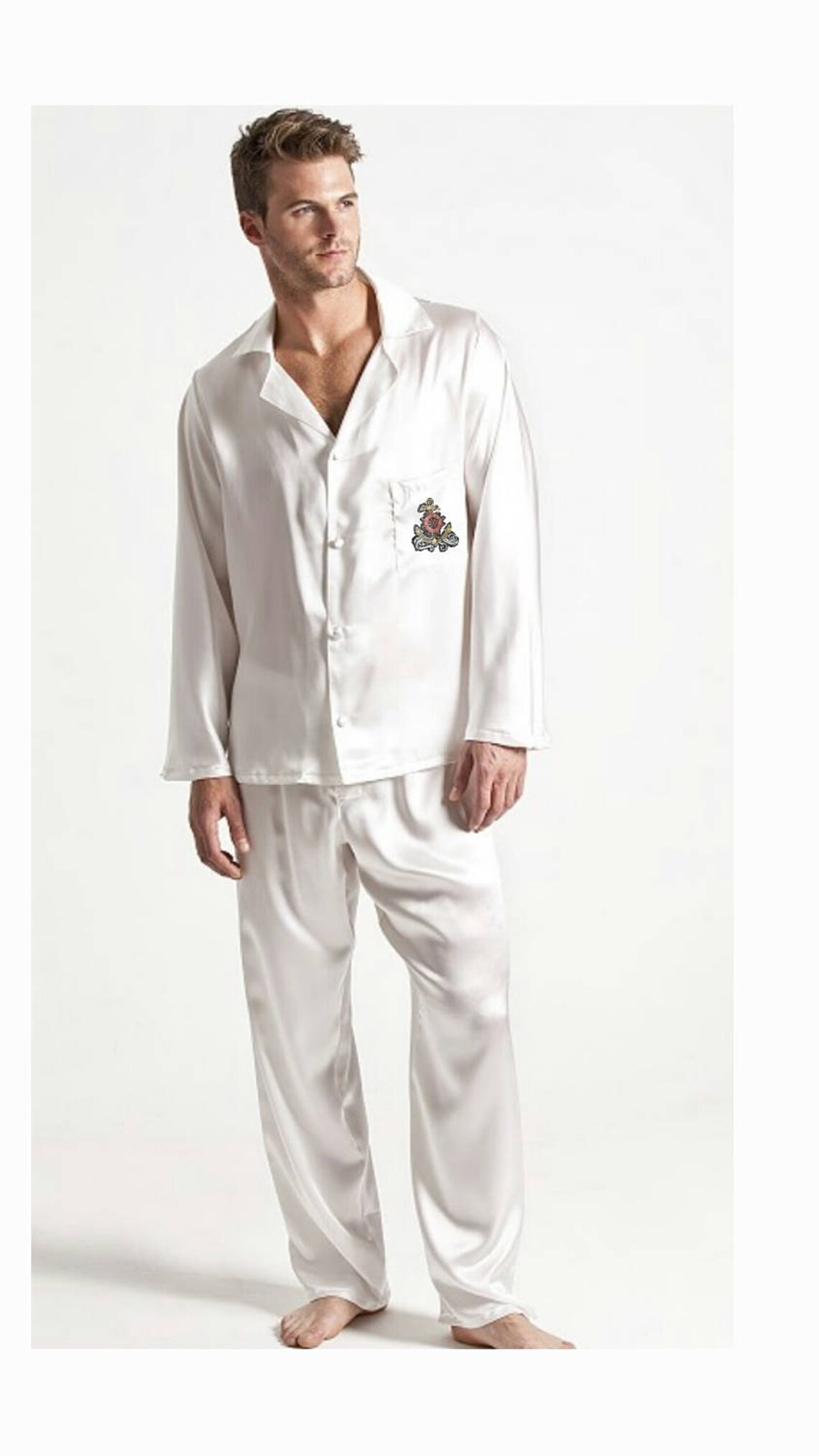 Luxus Herren Satin Pyjamas Nachtanzug mit einer Etsy