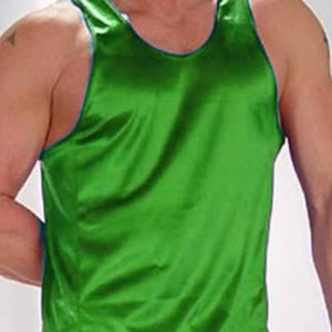 Men's Silky Satin Tank Top and Boxer Short set Loungewear image 2