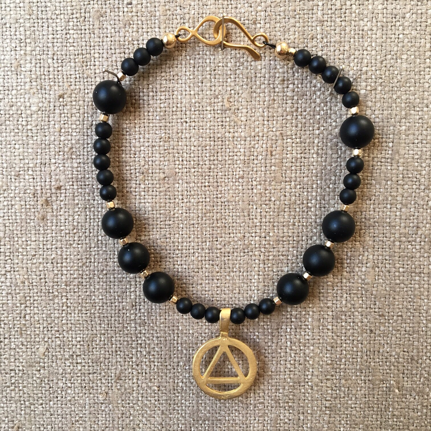 Matte Onyx Stackable Beaded Bracelets Minimalist Stackable Black