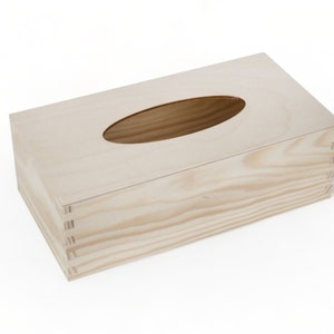 Unfinished Pine Wood Tissue Box Cover: DIY Craft Supply