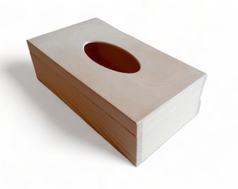 Unfinished Wooden Tissue Cover Box DIY Tissue Box Unpainted Rectangular Tissue Box Unfinished Wooden Tissue Box OPENS on TOP Wood box Craft