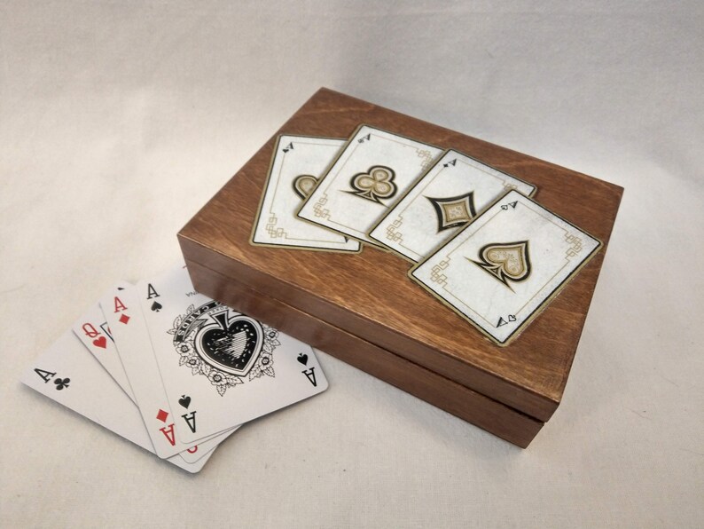 Wooden Brown Box for Playing Cards Playing Cards Box Etsy Australia