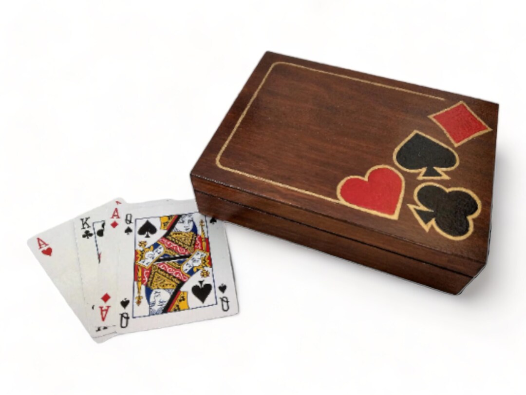 Wooden Playing Cards Box Playing Cards Anniversary Gift for - Etsy UK