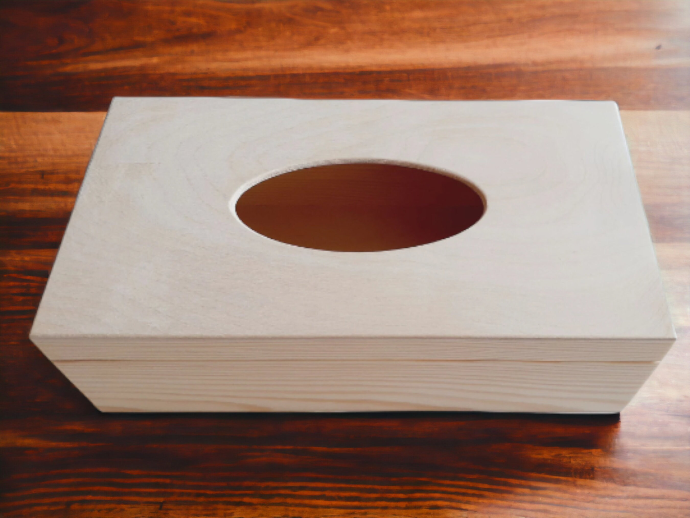 Unfinished Wooden Tissue Cover Box DIY Tissue Box Unpainted Rectangular