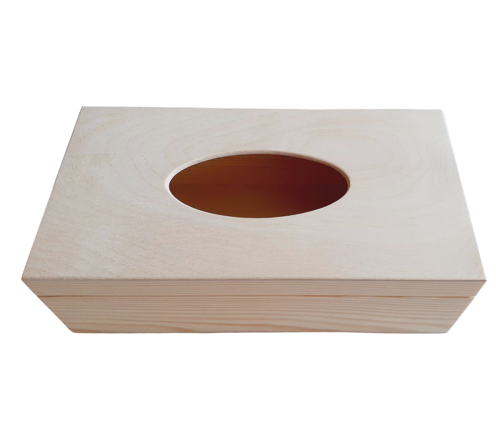 Unfinished Wooden Tissue Cover Box DIY Tissue Box Unpainted Rectangular