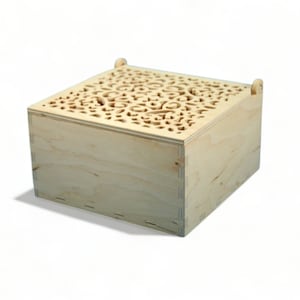 Caja de madera en forma de libro