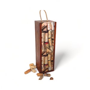Weinkiste aus Holz für Eine Flasche Weinkiste mit Korken Einweihungsparty Geschenk Weinkiste Geschenk für einen Mitbewohner Wein Weinliebhaber Geschenk Holzkiste Jahrestag