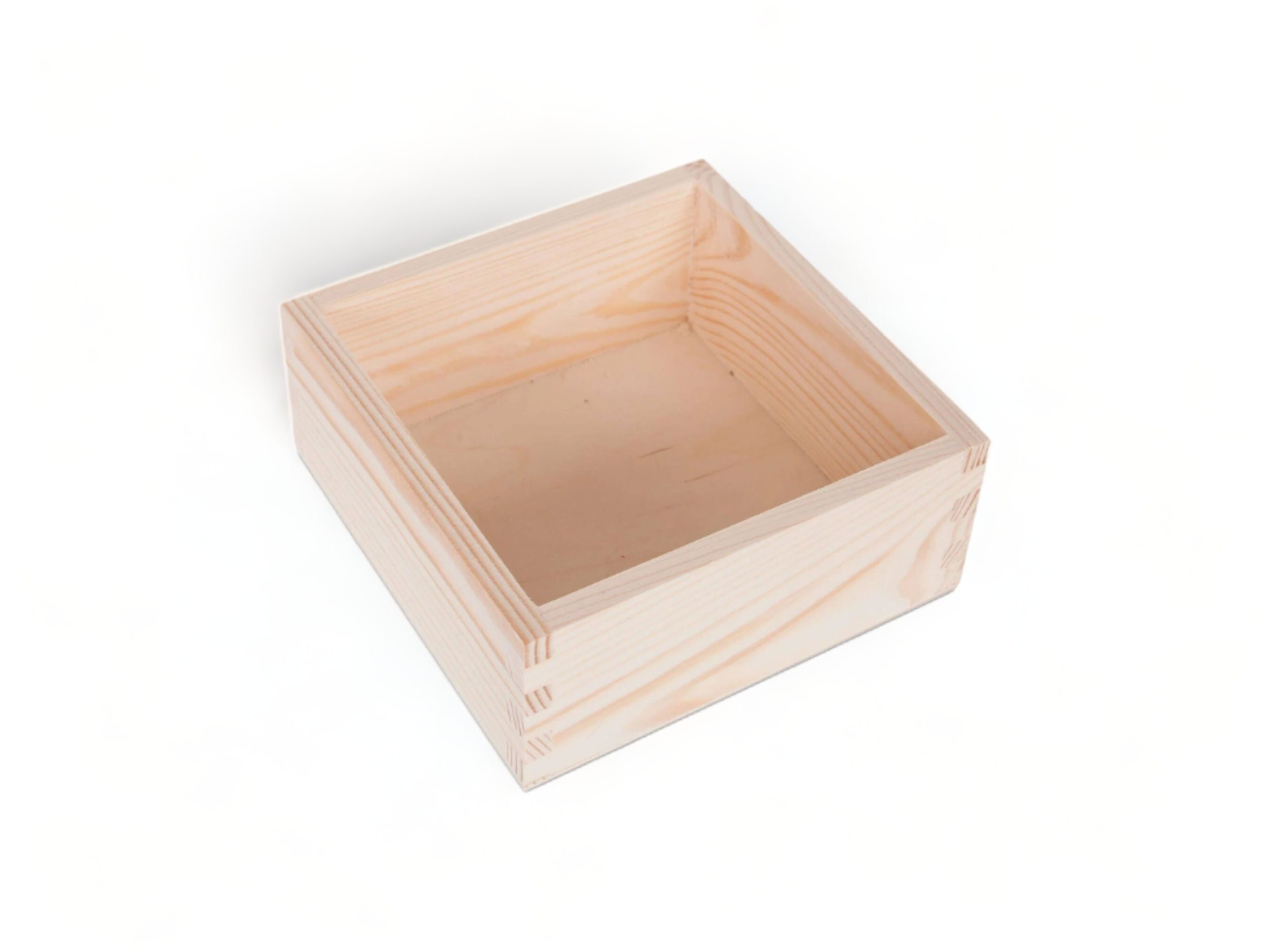 Unfinished Wooden Square Box Wood Box Unpainted Wooden Box Wooden Box for DIY project Square Wooden Box Craft Wood Pine Box Woodwork Supply