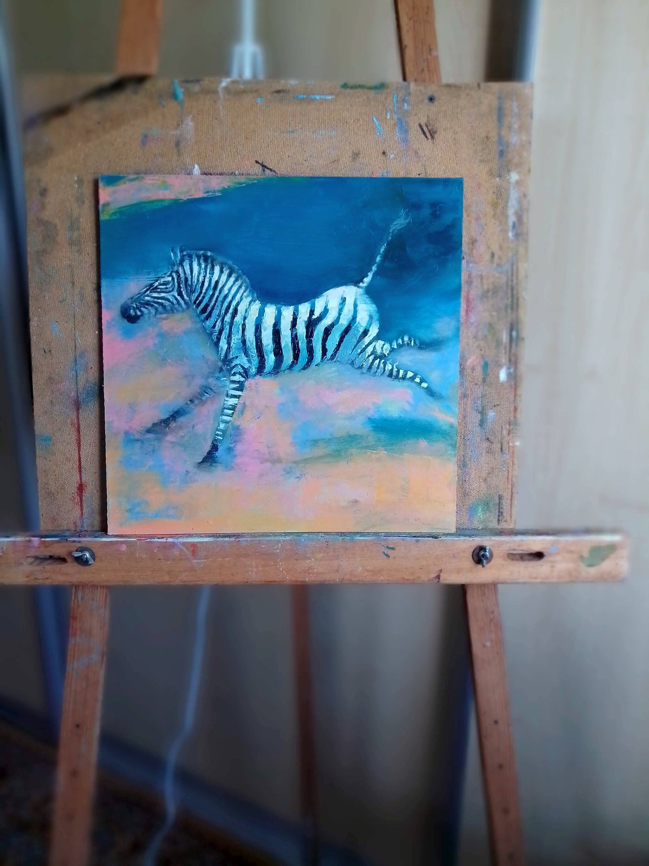 Zebra Original Öl Kasse. Springende Zebra Wandkunst. Wildes | Etsy