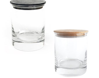 7.75 oz. clear candle jar - straight side - clear glass - candle container - jar - optional lid - decor - storage