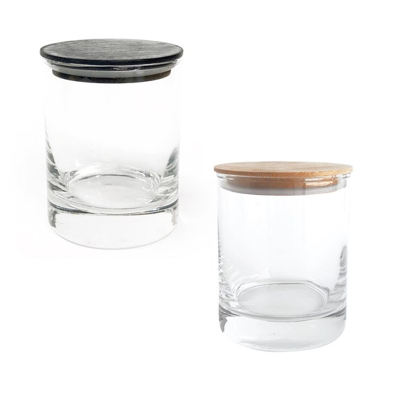 7.75 Oz. Clear Candle Jar Straight Side Clear Glass Candle Container Jar  Optional Lid Decor Storage 