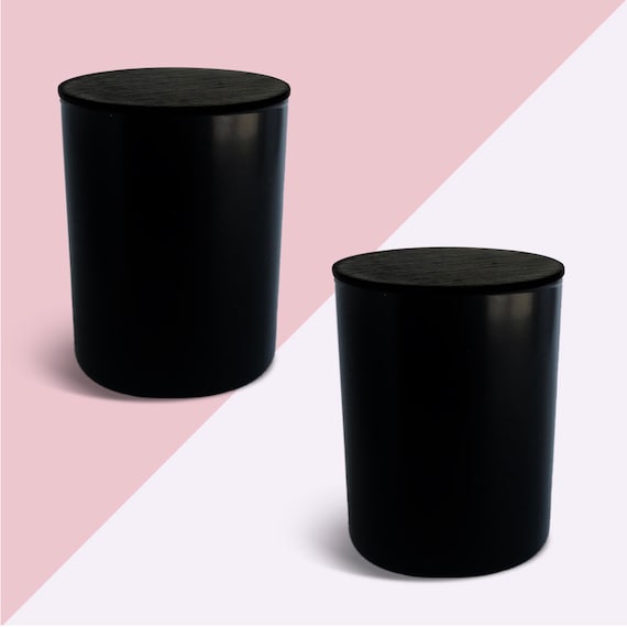 7.75 Oz. Black Candle Jar Optional With Bamboo Lid Cork Lid Candle