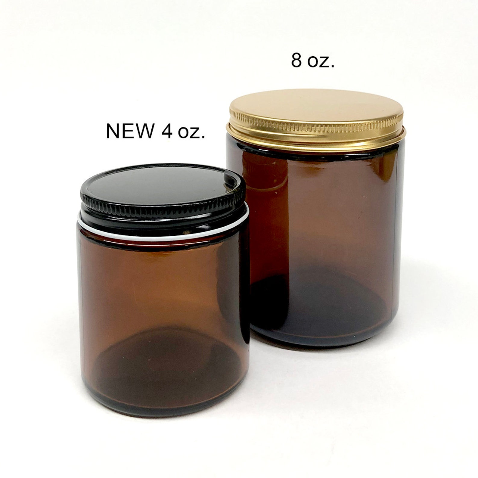 9 oz. 4 oz. amber candle jar gold lid candle container Etsy
