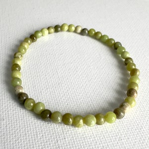 4mm Dainty Rare Vesuvianite Idocrase Stretch Bracelet, Spiritual Growth, High Vibrations, Vesuvianite Bracelet