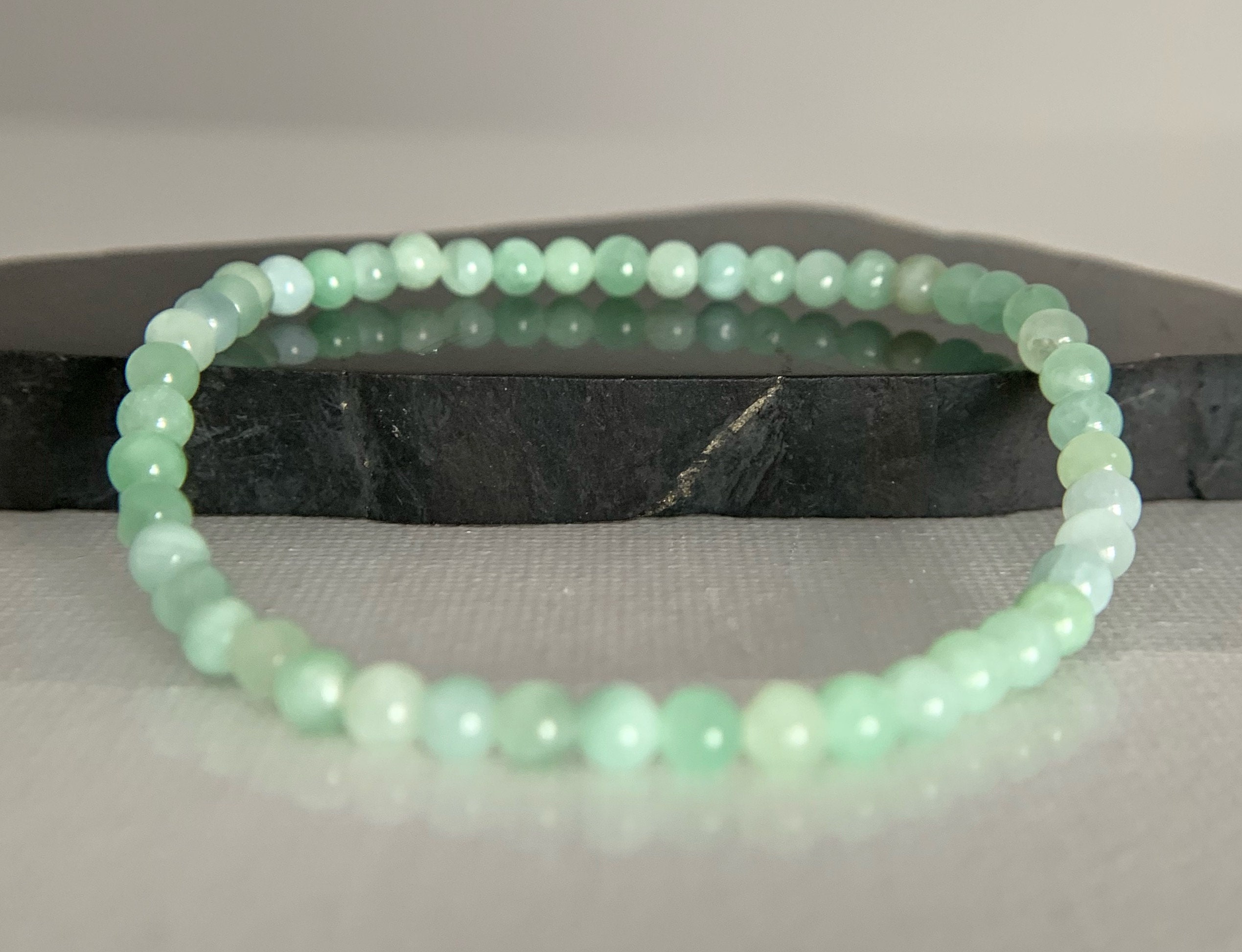 4mm Burma JADE Bracelet Jadeite Bracelet Promote Happiness Etsy
