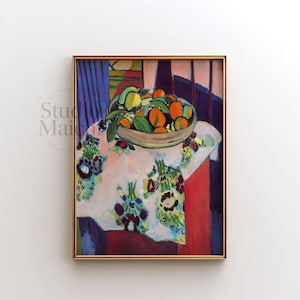 Henri Matisse Oranges Basket, Vintage French Wall Art, Colorful Print, Matisse Print, Pink Wall Art, Printable Wall Art, Digital Download
