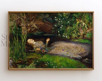 Ophelia by John Everett Millais, Pre-Raphaelite Printable Wall Art, Digital Download