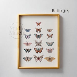 Boho Butterflies Printable Art, Butterfly Print, Boho Wall Decor, Boho Prints, Nursery Home Decor, Digital Download