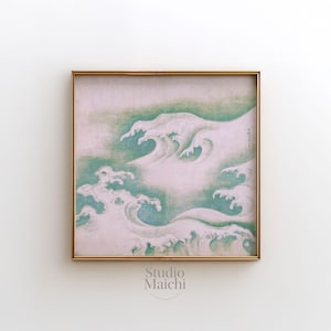 Ogata Korin wave, japanese wall art, retro art, beach house decor, neutral wall art, nature prints, farmhouse decor, printable wall art