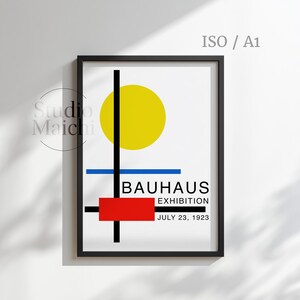 Bauhaus Printable Poster, Modern Abstract Wall Art, Geometric Mid Century Decor, Minimalist Art Prints, Digital Download