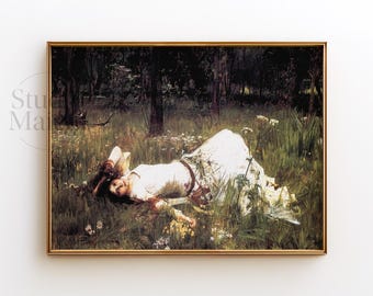 Ophelia by John William Waterhouse, Pre-Raphaelite Printable Wall Art, Digital Download