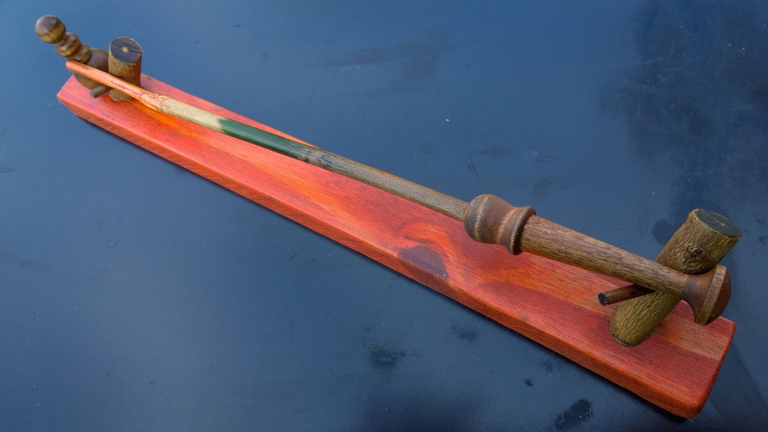 Halloween Wand Orange Black and Green with stand