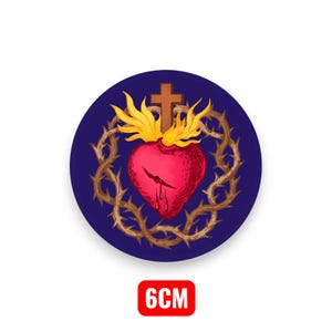 Patch Sacré Coeur de Jésus rond Bleu