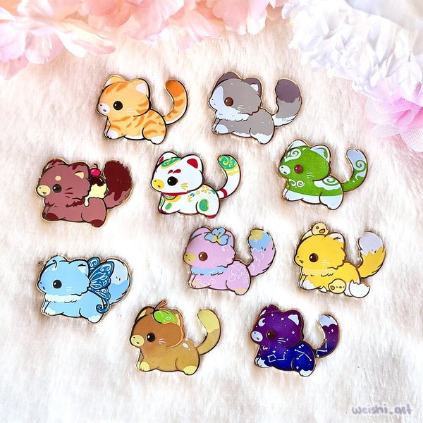 Mystery Bag Kitty Enamel Pin Collection (no matcha cat)