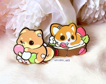 Shiba Inu Corgi Puppy Enamel Pin