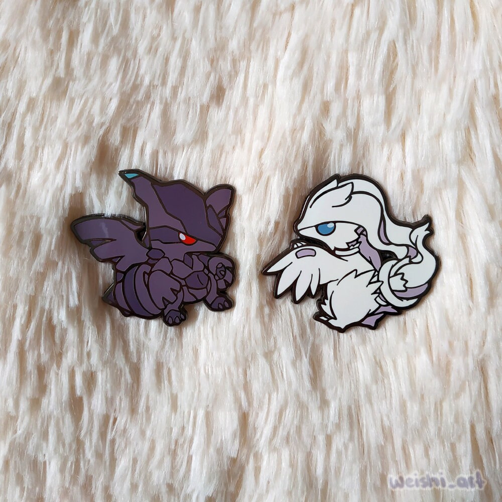 Seconds Legendary Pokemon Zekrom Reshiram Enamel Pin Etsy