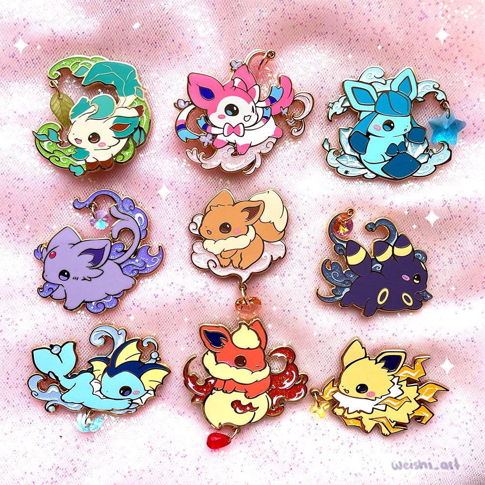 Eeveelution Dangle Pins