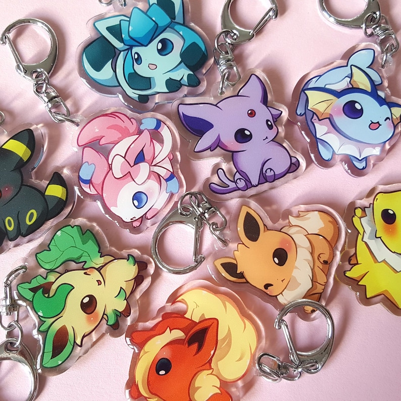 Eeveelution Double Sided 1.5in Acrylic Charms 