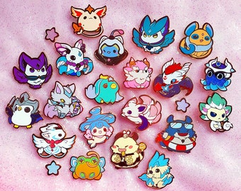 Little Legends Enamel Pin Dango Riku Saki Hushtail Featherknight Fenroar Fuwa Furyhorn Umbra Squink Protector Dowsie Kiko Shisa Choncc