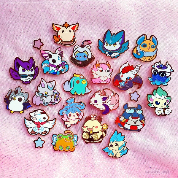 Petites légendes épingle en émail Dango Riku Saki Hushtail Featherknight Fenroar Fuwa Furyhorn Umbra Squink protecteur Dowsie Kiko Shisa Choncc