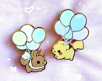 Pika & Eevee Balloon Enamel Pin