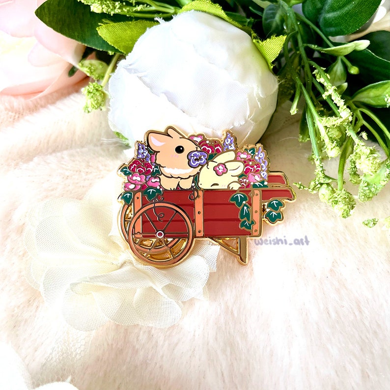 Flower Botany Bunnies Enamel Pins Bild 2