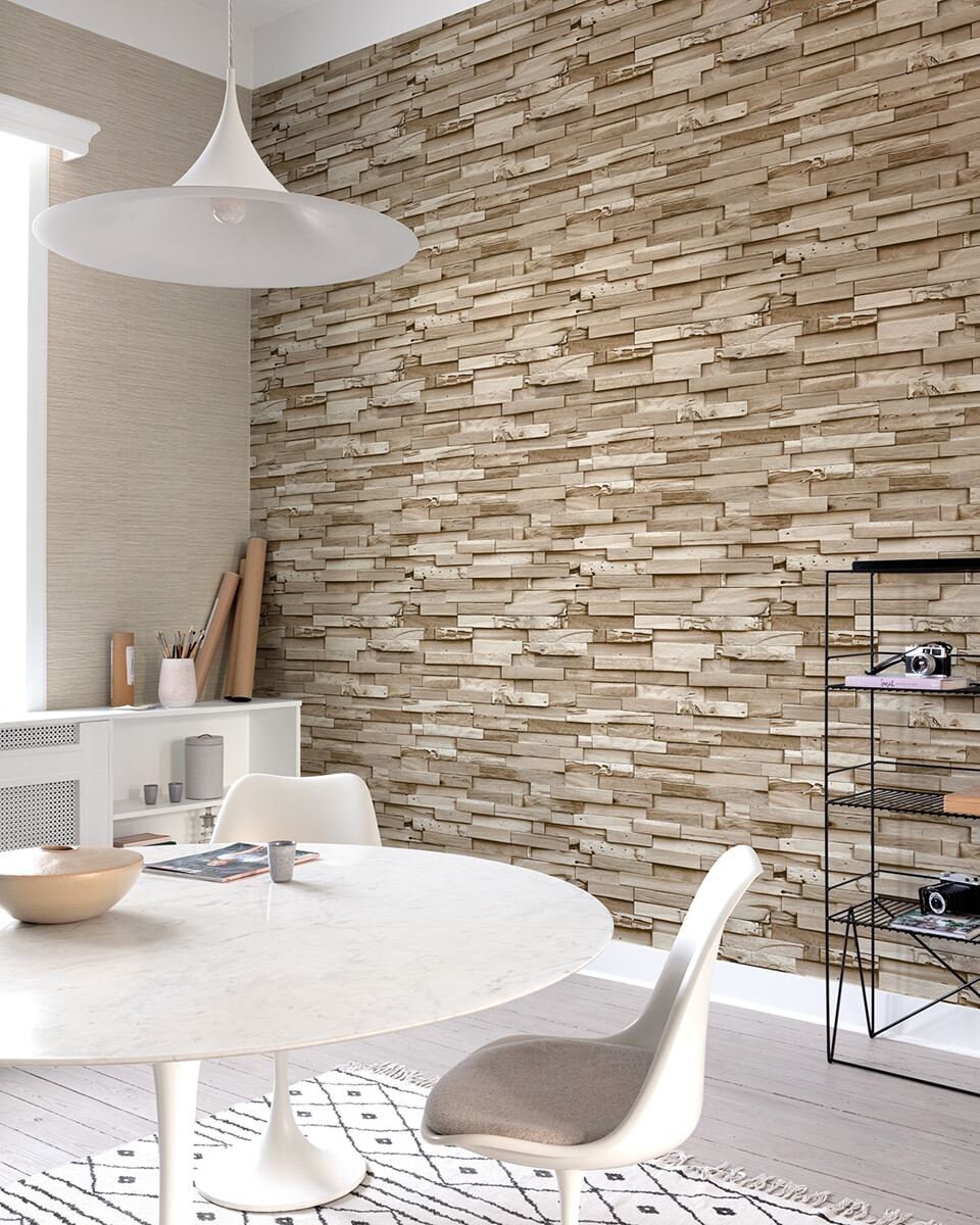 Image showcasing Rustic Wood Look Textured Wallpaper - Etsy