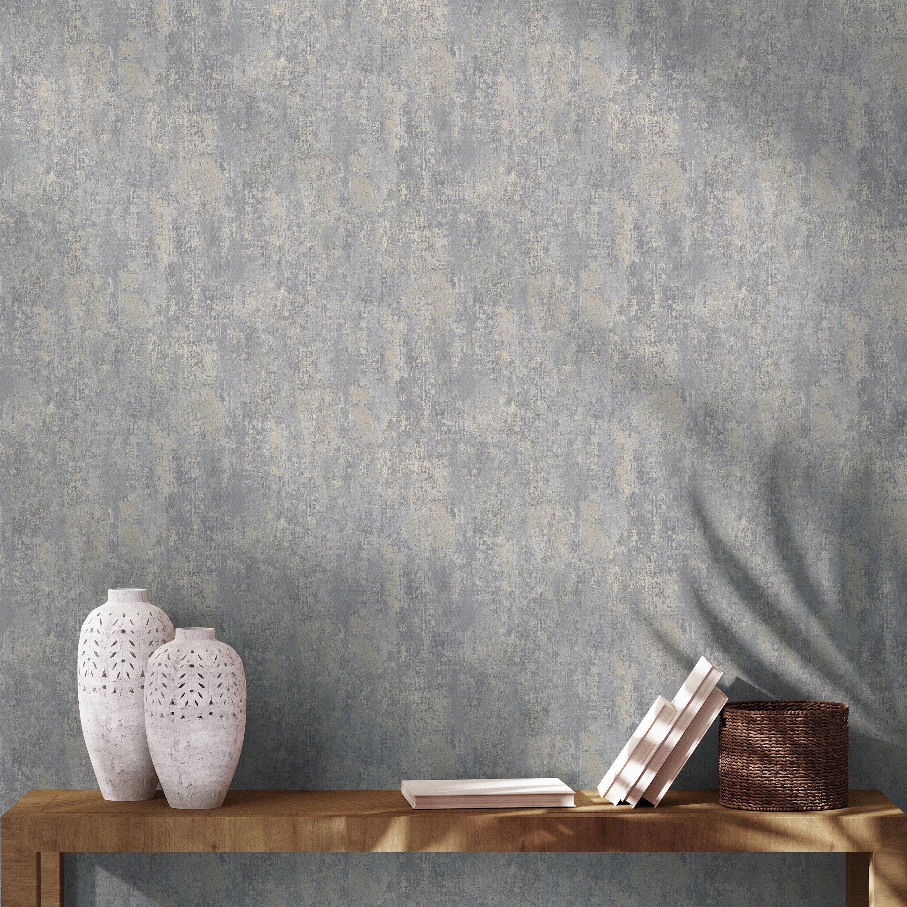 Papel Pintado Hormigón Rayas Verticales Grises