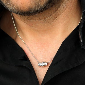 Personalized silver necklace - For men necklace - personalized mens necklace - silver personalized necklace -  silver mens necklace