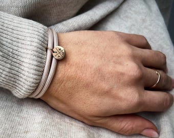 Personalized Bracelet with Round Pendants, Adjustable – Your Elegant Companion with Engraving and Maritime Flair, 100% Waterproof