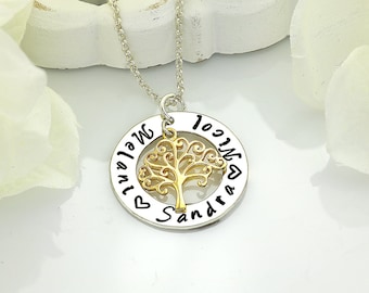 Anniversary necklace for her - anniversary gift for her - personalized necklace for her - anniversary necklace gold - tree of life necklace