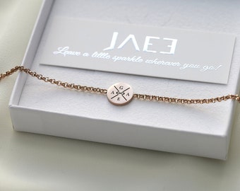 Gold Bracelet for women personalized as gift for mom, gift for girlfriend, gift for Christmas