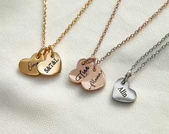 Personalized necklace with heart pendant in rose gold, gold or silver as a wedding present, birthday present, wedding anniversary