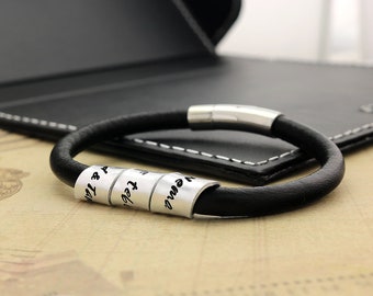 Fathers day bracelet - personalized fathers day bracelet - bracelet for father - personalized fathers day gift - Personalized mens bracelet