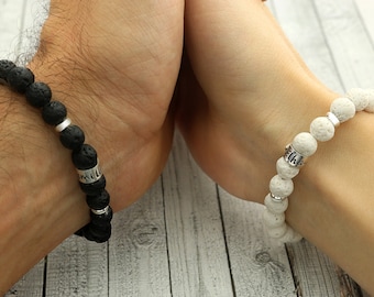 Partnerarmbanden - partnersieraden - partnerarmbanden lavasteen - lavasteen partnerarmbanden