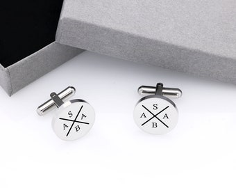 Anniversary Gift Cufflinks - Personalized Cuff Links - Anniversary Gift for Him - Engraved cufflinks - Personalized Gift for Men