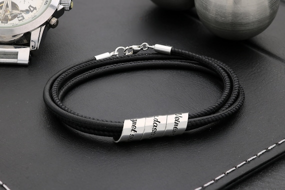 Mens Leather Bracelet Secret Message Gift Leather Bracelet - Etsy