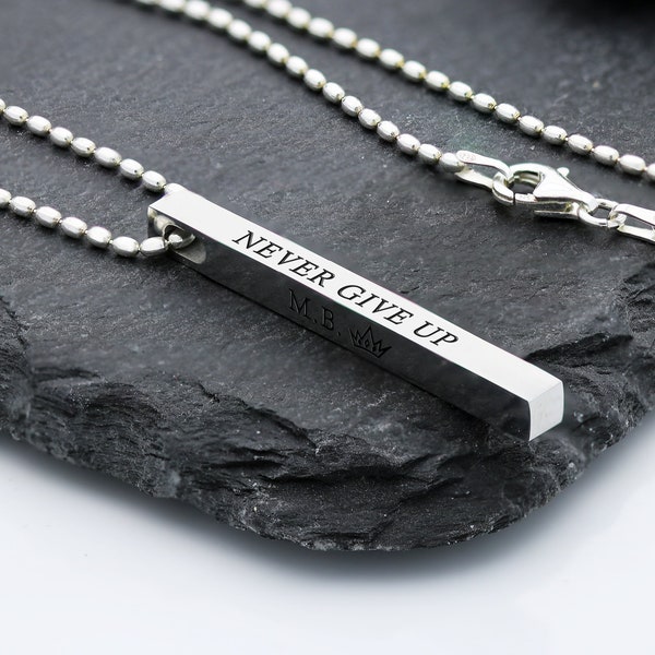 Personalized Bar Necklace for Men - Bar necklace for Men - Personalized Mens Necklace - Personalized Gift for Fathers day