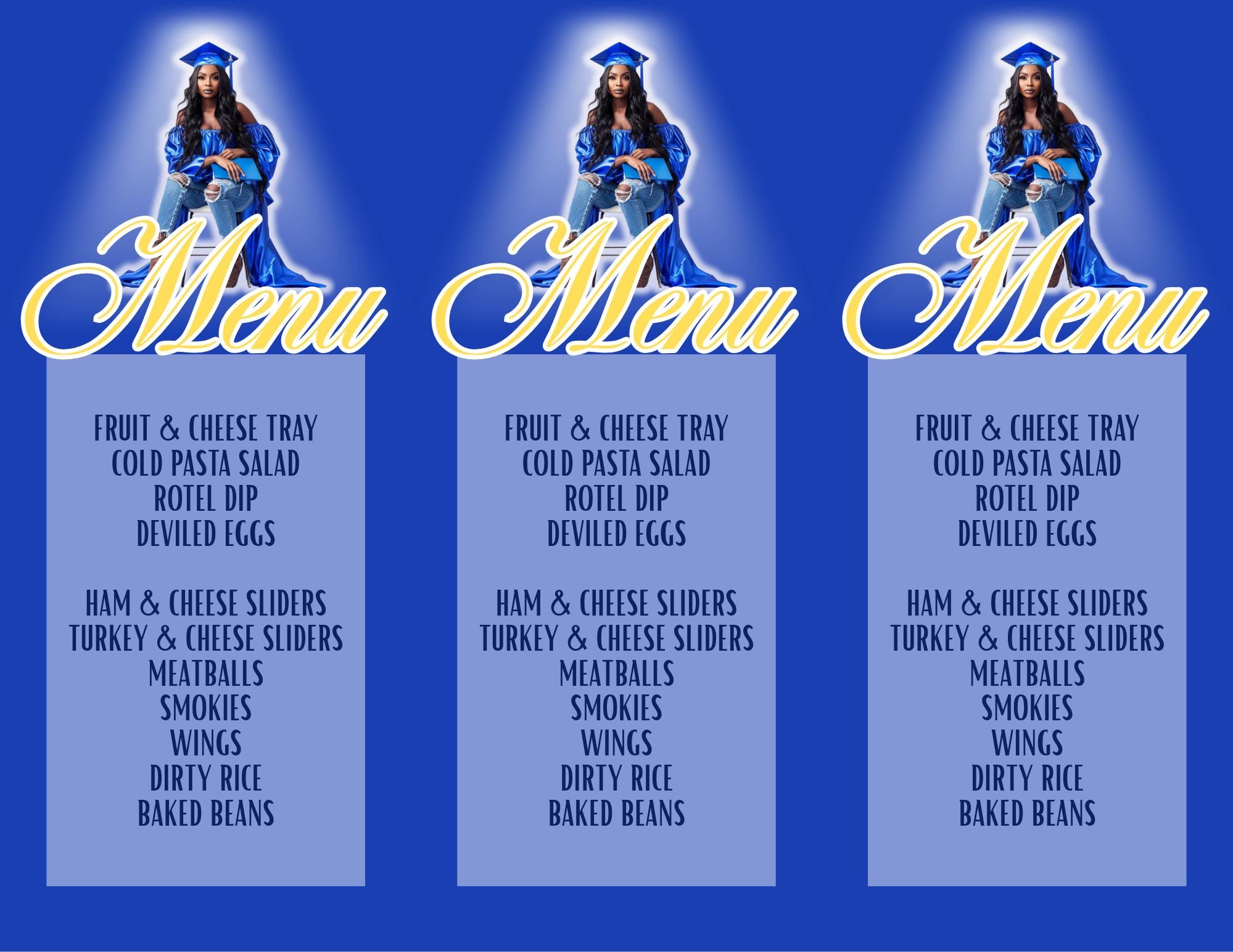 Graduation Puple Menu Card Editable Menu Card Canva Template INSTANT Download Grad Graduation ...