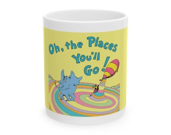 Oh The Places You'll Go Ceramic Coffee Mug, (11oz, 15oz)